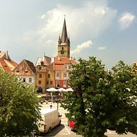 Piata Mica View out of window from hostel