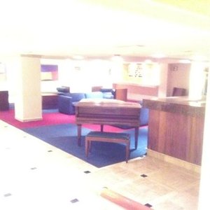 north tower lobby. cozy free internet access