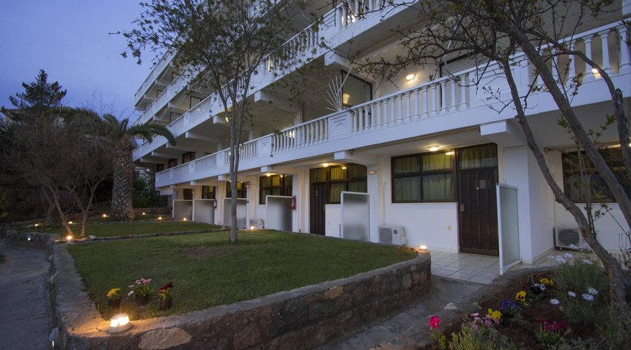 View of the hotel from the garden