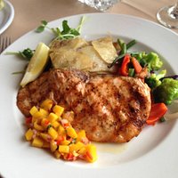 Atlantic salmon, Galett potatoes and veggies