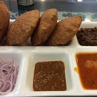 Perfect breakfast Poori with Aloo subzi ,channa chutney and onion