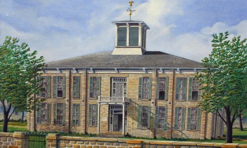 Painting of the Creek Council House