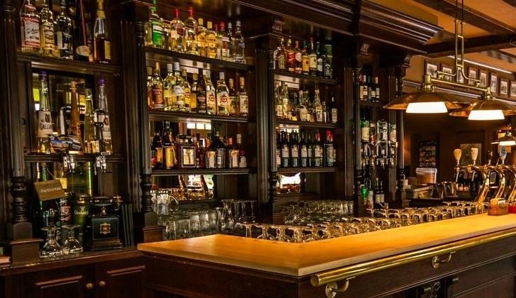 The bar in our cosy brasserie