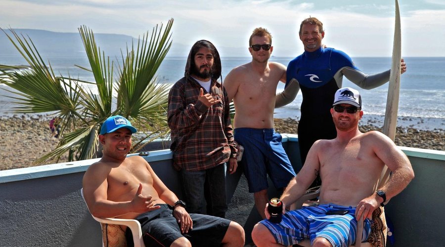 The oceanfront patio is a great spot to relax with new friends.