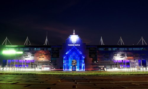 Night view of the stadium.