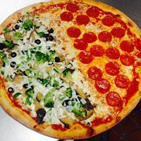 Half veggie half pepperoni