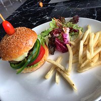 The grilled BBQ Hamburger
