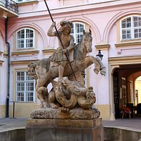 St. George slaying the dragon fountain