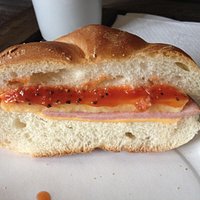 Ham, egg & cheese on a roll