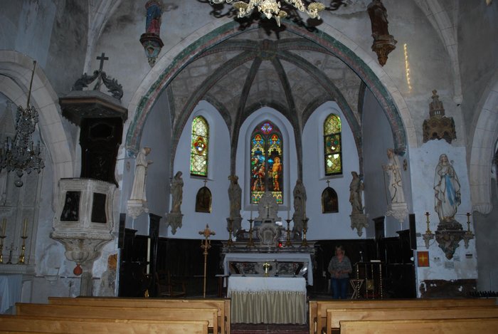 Eglise Saint-Sébastien, Mirepeïsset (Aude, Languedoc-Roussillon), France.