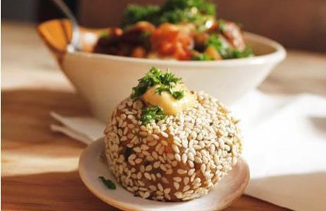 Whisper- kumara & buffalo haloumi encased in crisp sesame