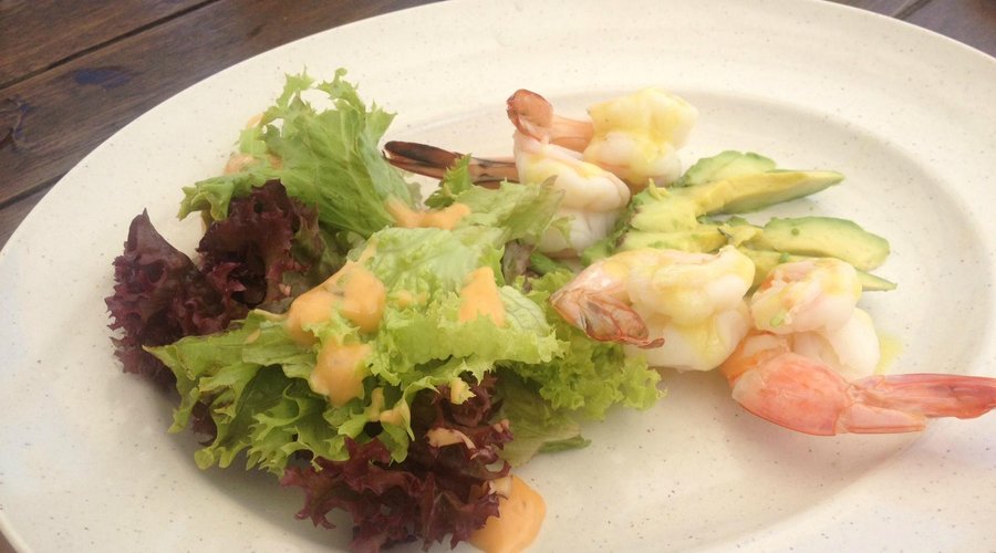 avocado and prawn salad, 45 ringgit.

Picture taken before I started to eat.