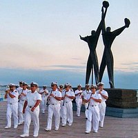 Durante una manifestazione della Banda della Marina Militare