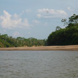 playa en el rió Tambopata