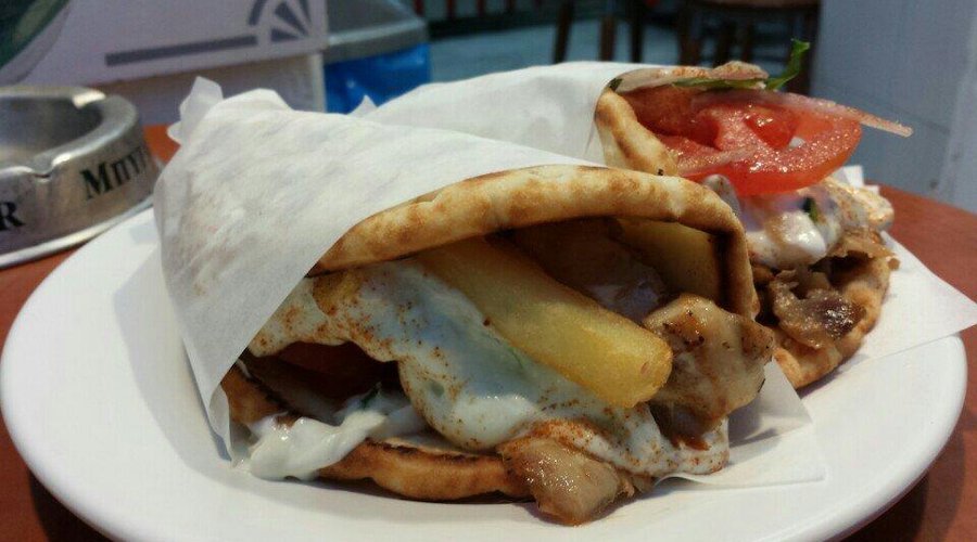 Chicken and pork gyro