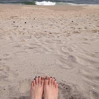 Happy feet at ocean grove beach