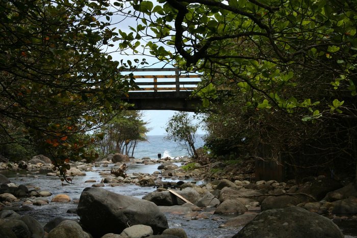 Taberi river meeting the Ocean