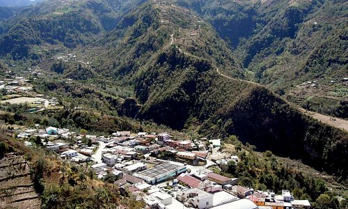 Der Ort Tajumulco im Tal entlang der Nordflanke