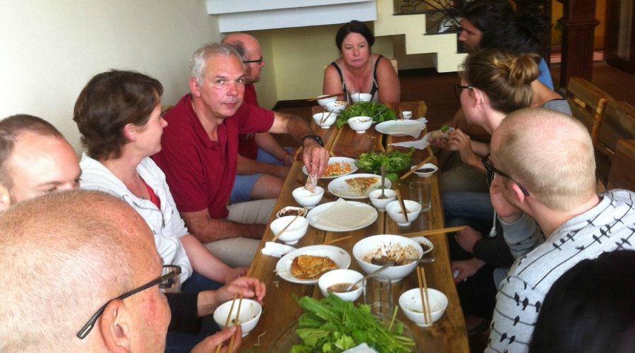 Having lunch with our family