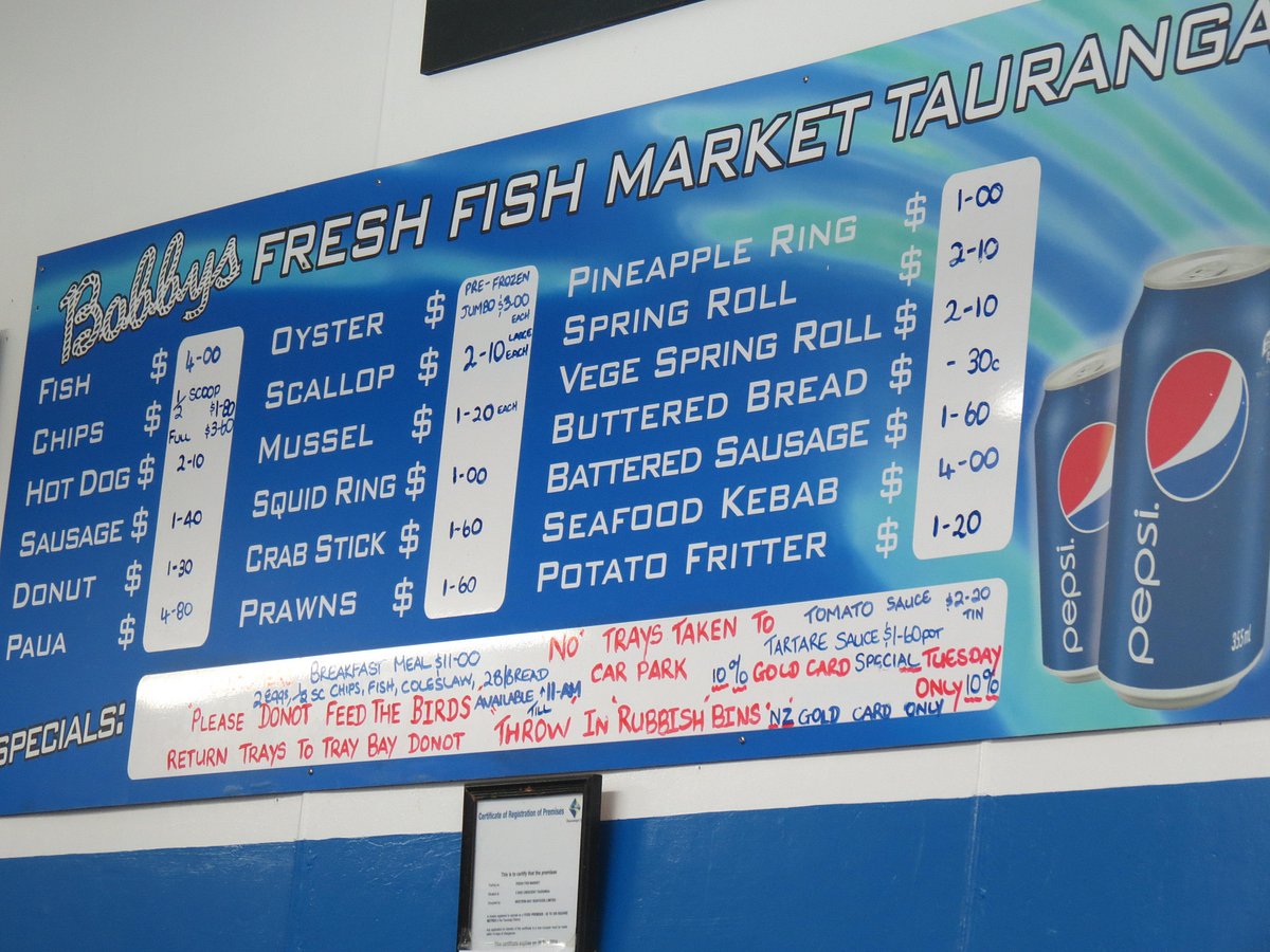 BOBBY'S FRESH FISH MARKET, Tauranga Restaurant Reviews, Phone Number