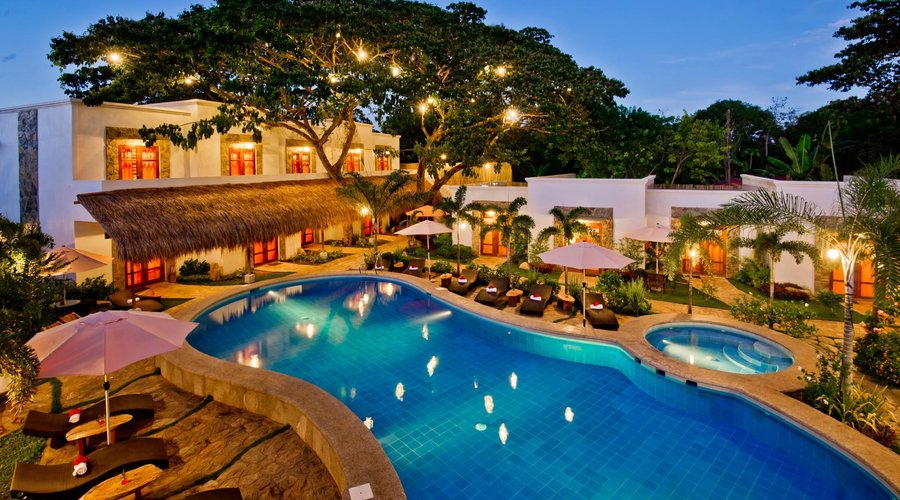 Sunset, Acacia Tree and Swimming Pool
