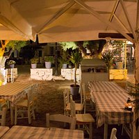 Beach dining area