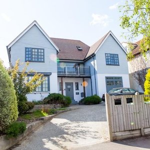 Front entrance with parking
