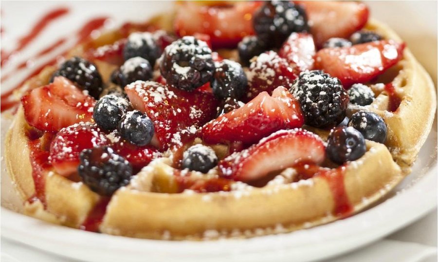 Berry Waffle, made fresh to order