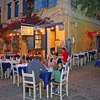 Dining in the evening at the Well of the Turk