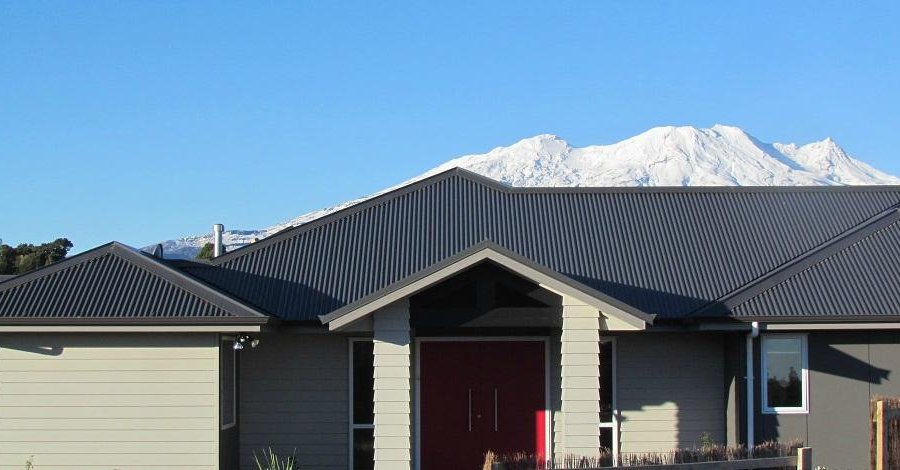 Guest entrance with Mt Ruapehu in the background