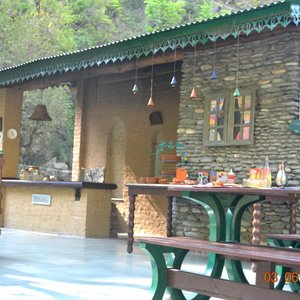 The open air 'dhaaba' and dining area