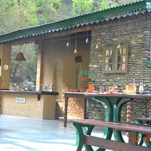 The open air 'dhaaba' and dining area
