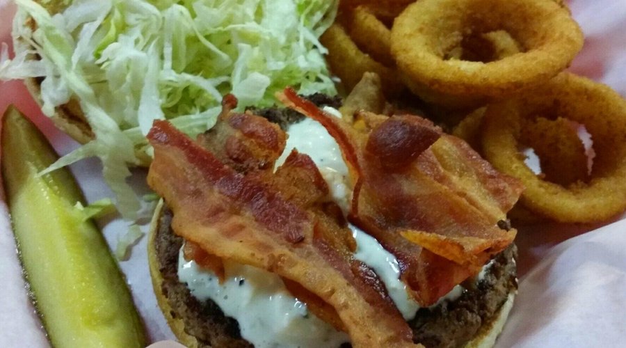 Blue cheese bacon burger