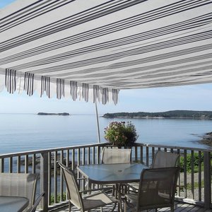 Patio Eating Area and View of the Bay of Fundy