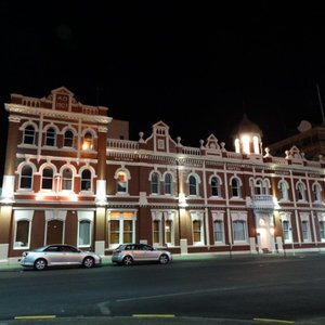The hotel at night