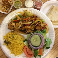 Salmon fajitas.