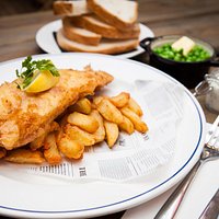 Billingsgate deep fried, beer battered cod & chips