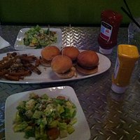 Ceasar Salad, Sliders, Parm garlic fries