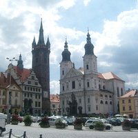 namesti Miru with Black Tower & baroque church