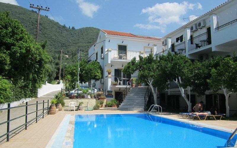 Apartments and pool
