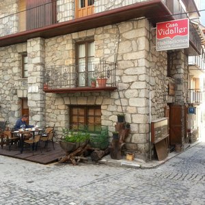 Terrace of the cafetaria from this hostal