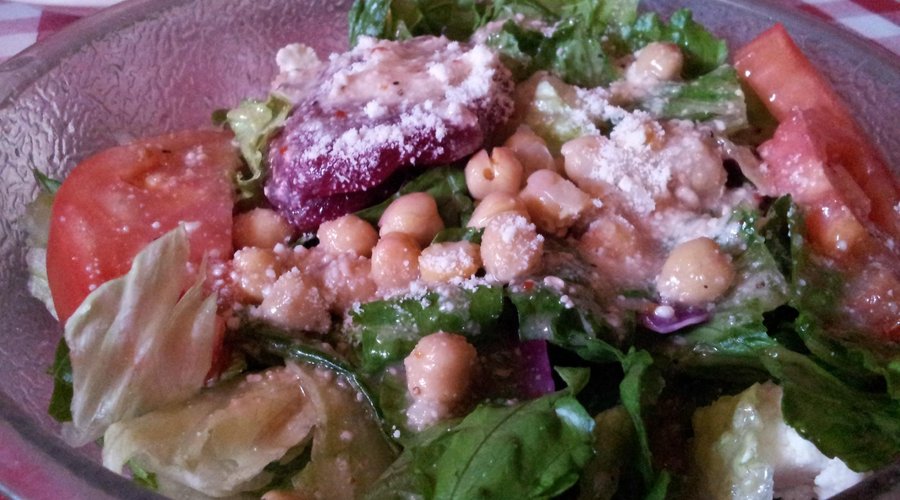 Salad with Barb's dressing - yum!