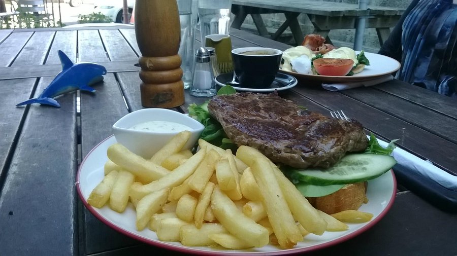 Open steak sandwich, that is my friend's egg benedict