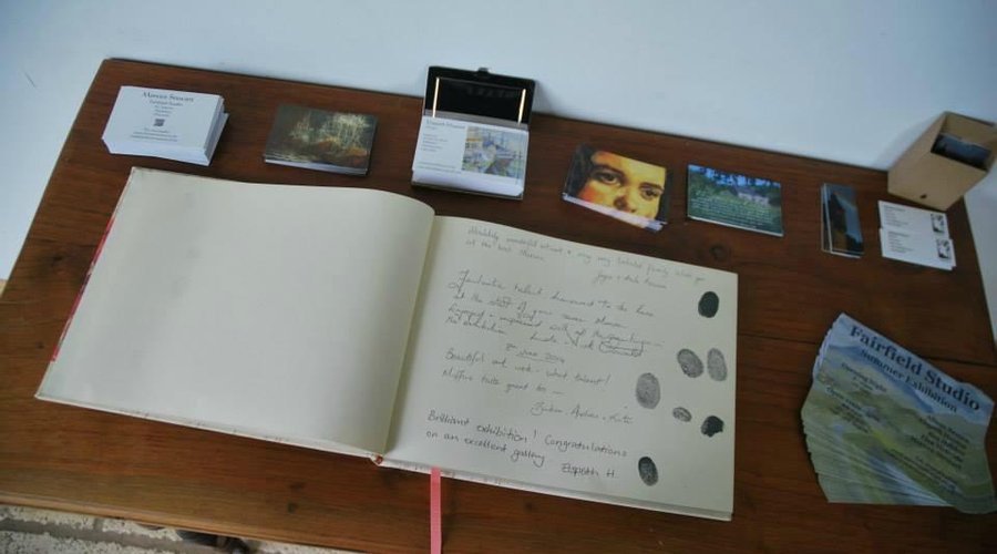 Guest book at Fairfield Studio