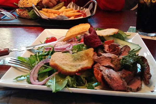 The flank steak burger - Picture of Kuja Bar & Bistro, Helsinki -  Tripadvisor