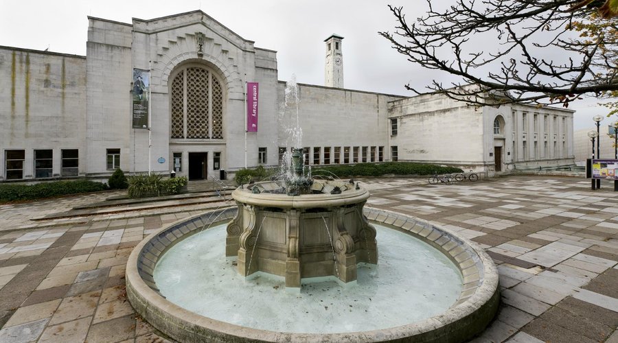 External view of the Art Gallery, located in the Cultural Quarter opposite Watts Park.