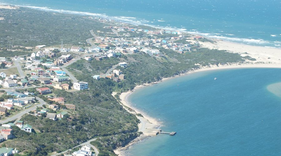 Areal view of Breede River mouth/San Sebastian Bay Witsand