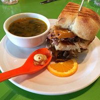 Roast Beef Ciabatta with cheese - 11$ include soup
