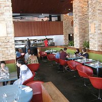 Inside - sunken dining area in center