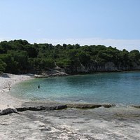 View of the pebbled beach
